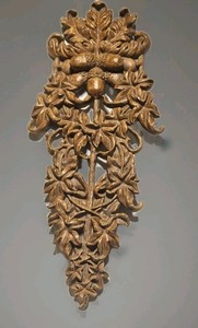 Italian Polychrome "Carving"  Oak ACORNS LEAVES  Black Forest style wall Plaques
