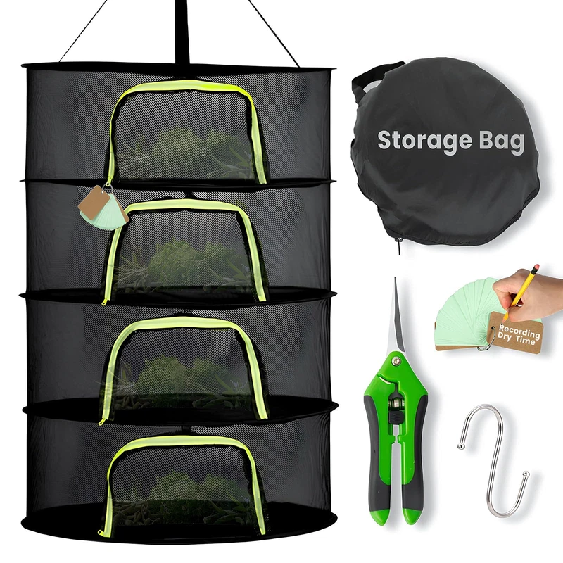 4 Layer Herb Drying Rack with Shears
