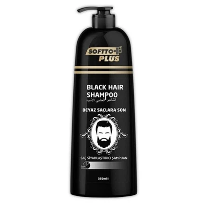 Softto+Plus Schwarzes Haarfärbe-Shampoo Haarfärbendes Shampoo Haarfarbe 10 Min.