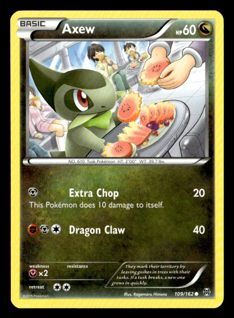 Axew (109) Common Normal XY - BREAKthrough 109/162 LP Pokémon TCG