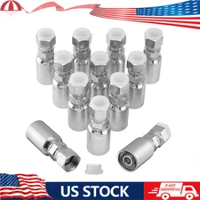 12 Pack 1/2" Hose x 1/2" JIC 37° Female Hydraulic Hose End Swivel Crimp Fitting