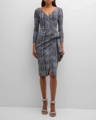 Neu mit Etikett Chiara Boni Irida kariertes Chian Hahnentrittmuster Kleid 10 USA/46 IT UVP $ 795 - Bild 2 von 12
