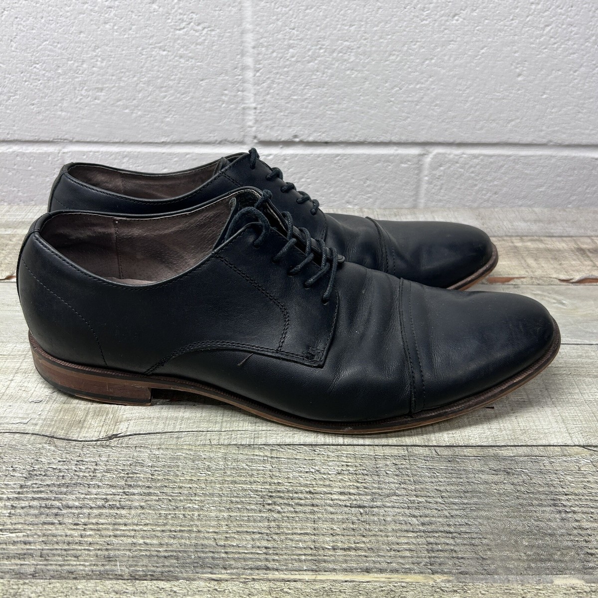 Aston Grey Dress Shoes Mens Size 11 Black Leather 500014 Ian 