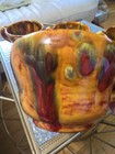 Vtg Four Hand Made Ceramic Pottery Soup Mugs Psychedelic Hippie Dippie Trippie  — photo 2