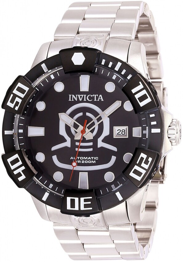 Invicta Mens Pro Diver Автоматические часы с 3 стрелками и черным циферблатом из нержавеющей стали 26977