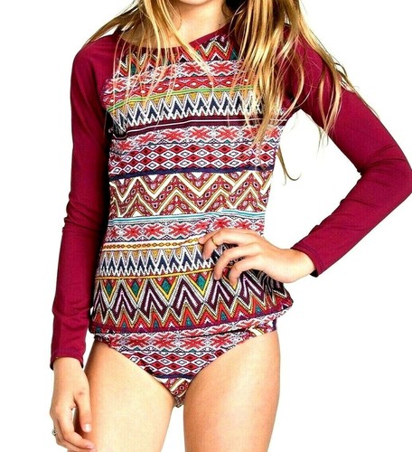 $70 Billabong Sahara Sunset Rash Guard Swim Set NWT Size 4 Girls Bathing Suit - Picture 3 of 8