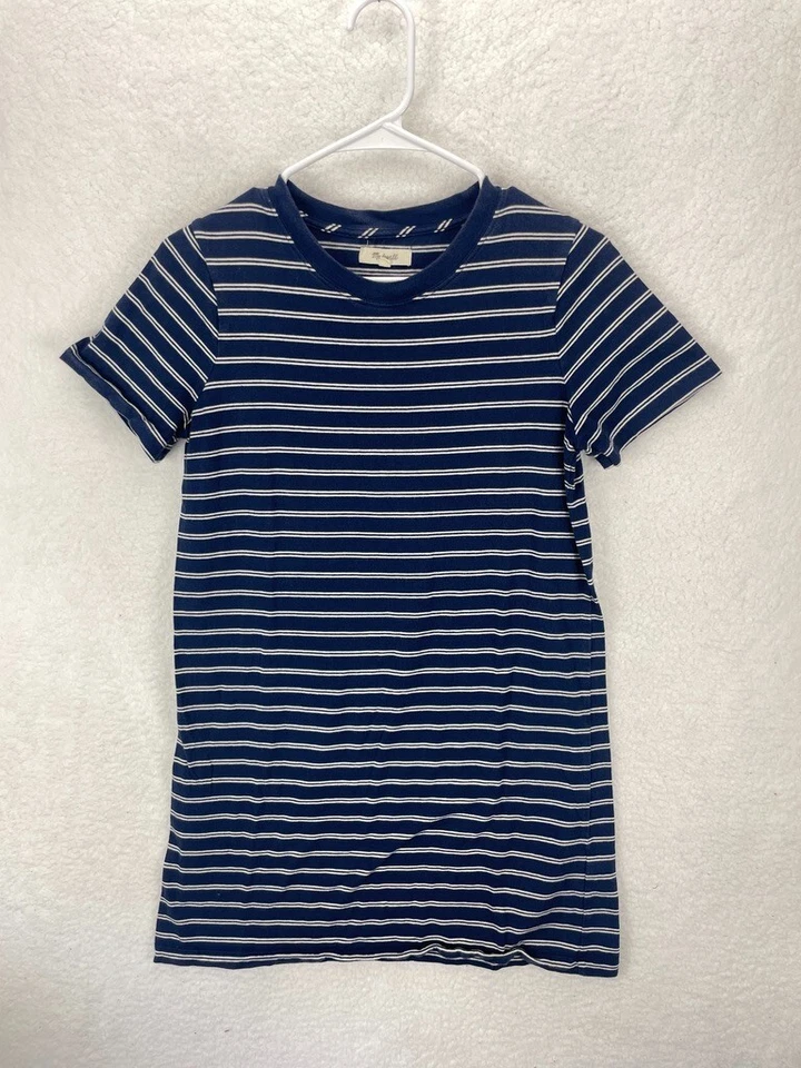 Madewell футболка платье женщин размер S темно-синий белый в полоску повседневный - Изображение 3 из 4