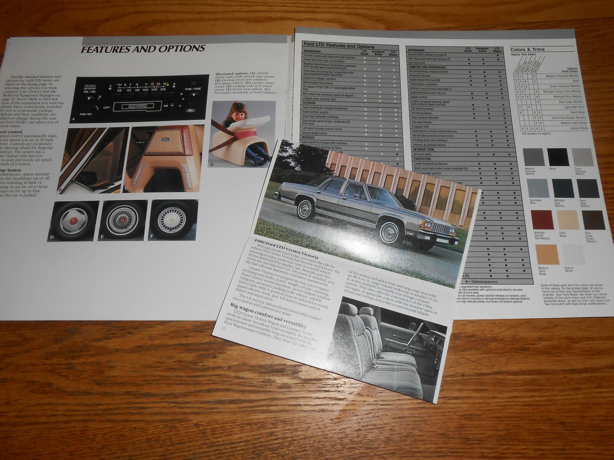 1986 FORD LTD 16 Page BROCHURE + 20 Page FULL-LINE '86 FORD