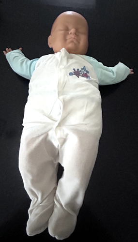 Vintage 21" Burjusa Vinyl Baby Puppe Made in Spain - weicher Körper - realistisches Baby