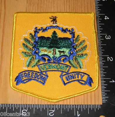 Vermont Freedom & Unity Blue, Green, & Gold Cloth Patch Only 