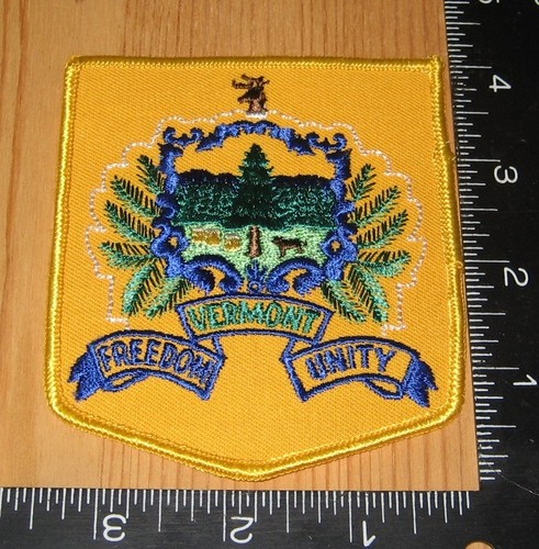 Vermont Freedom & Unity Blue, Green, & Gold Cloth Patch Only 