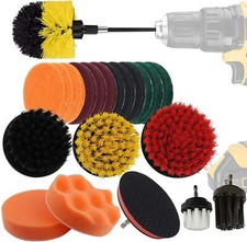 22PCS Drill Brush Set Power Scrubber Attachments Car Carpet Tile Grout Cleaning