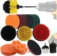 22PCS Drill Brush Set Power Scrubber Attachments Car Carpet Tile Grout Cleaning
