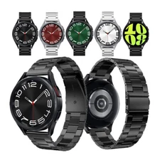 For Samsung Galaxy Watch 6 Band 40/44/43/47mm, Solid Stainless Steel Link Strap