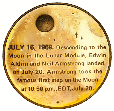 Apollo 11~1st Landing on the Moon~1969 Bronze Proof Medallion