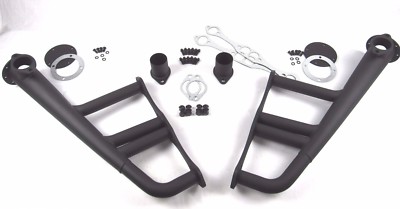 Lake Style Header Compatible with Chevy Small Block 283-400 Black H60007BK