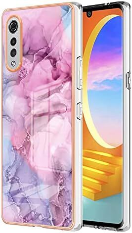 for LG Velvet 5G Phone Case Velvet 4G Case, Soft TPU + IMD Marble Pattern Slim D