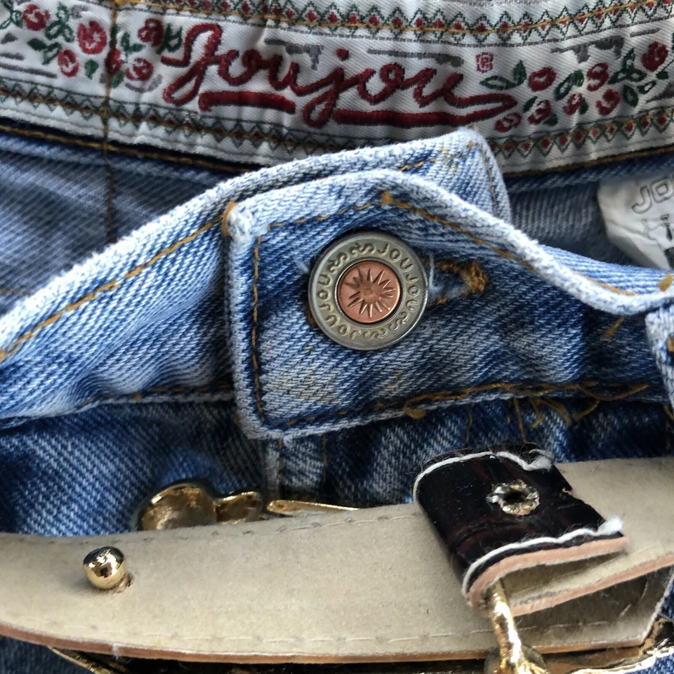 Винтажные женские джинсы JouJou размер 5/6 из искусственной замши с боковой бахромой ковбойские вестерн - Изображение 4 из 4