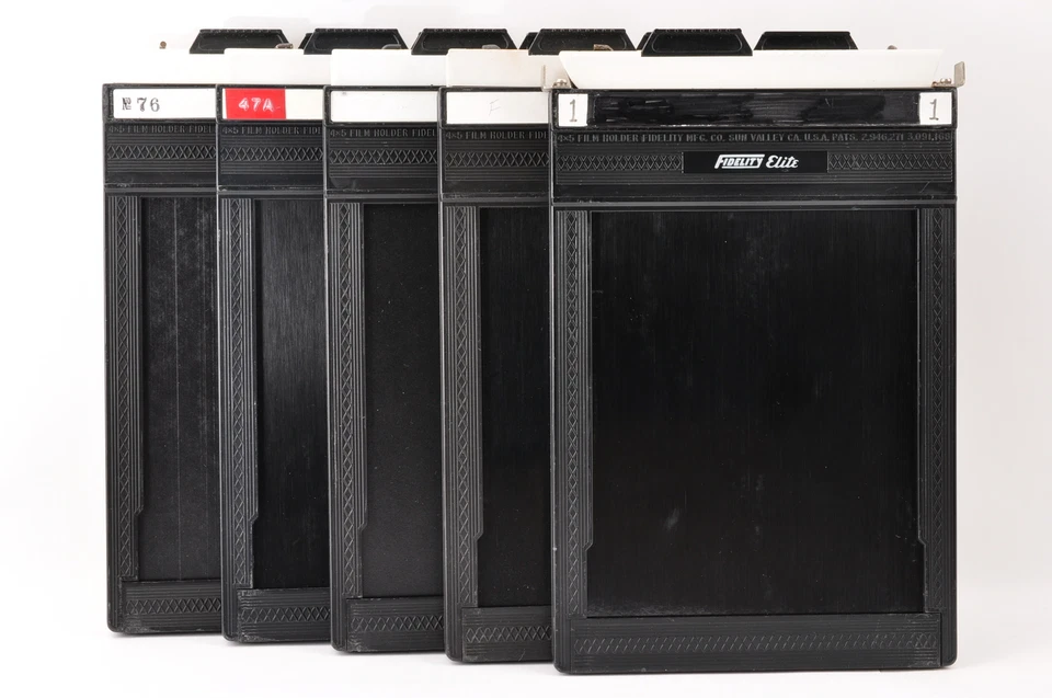 Lote de 5 soportes de película Fidelity Elite 4x5 gran formato de JAPÓN #5945e Foto 2 de 4