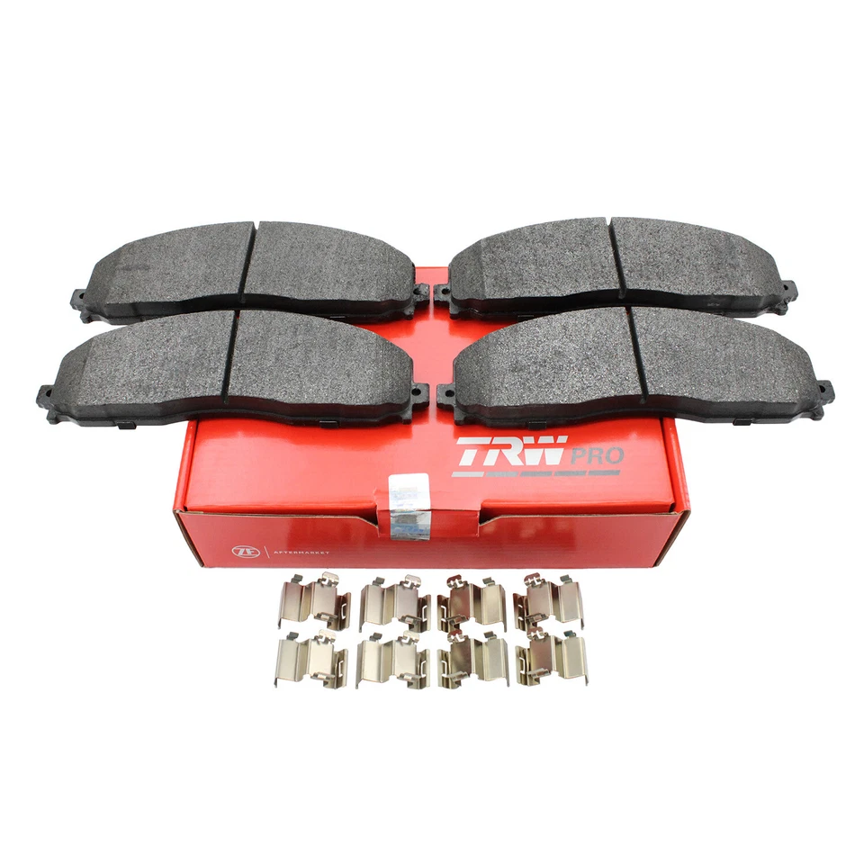 Juego de pastillas de freno metálicas delanteras ranuradas TRW Pro para Ford F-250 F-350 Super Duty Foto 4 de 4