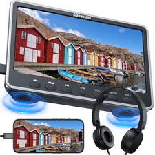 12" Car Headrest TV Pillow Monitor 1080P Video DVD Player HDMI AV-IN OUT+Headset