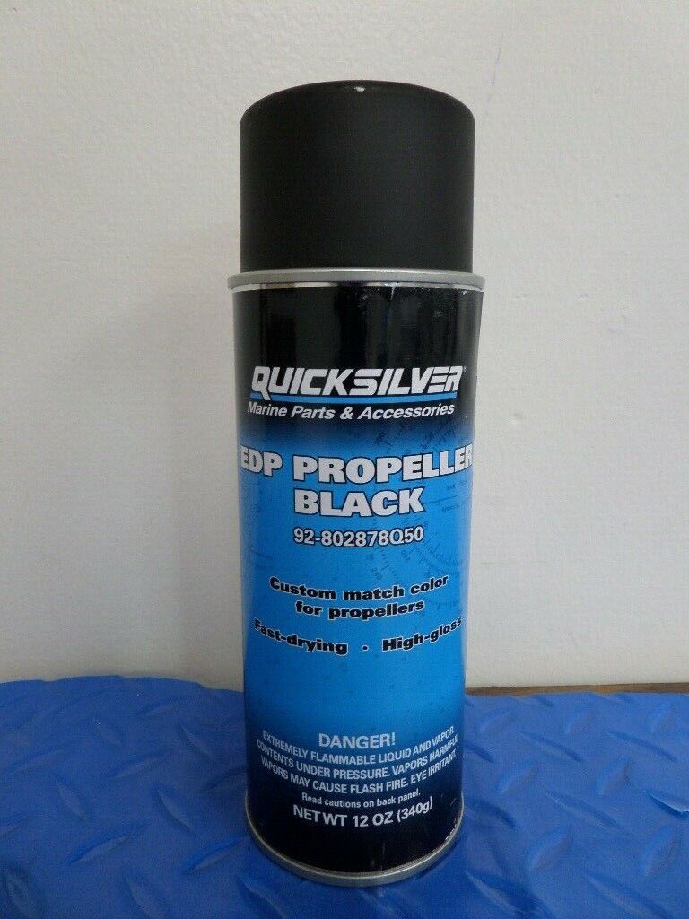 Mercury Quicksilver Black EDP Propeller Enamel Spray Paint High Gloss 12oz