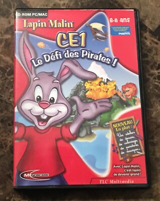 *PC CD-ROM Lapin Malin CE1 - Le Défi des Pirates - 6-8 Ans