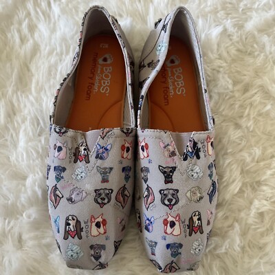Skechers BOBS For Dogs Flat Slip-On's Women's Size 7.5 Memory Foam Shoes Rare
