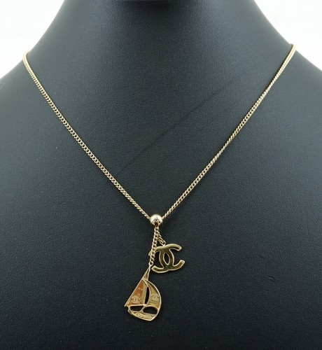Chanel A19007 Yacht Necklace Pendant Coco Mark Gold Jsb - Picture 4 of 7