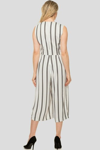 Joseph Ribkoff White and Black Striped Silk Jumpsuit Size UK 6 RRP £289.00 - Picture 4 of 8
