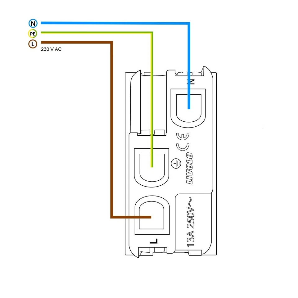 LIVOLO Modul Steckdose Schweiz CH zweifaches Steckdosenmodul Typ J Weiß - Bild 4 von 4