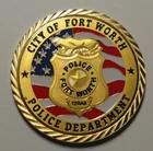FORT WORTH POLICE DEPARTMENT COLORIZED ART ROUND CHALLENGE COIN