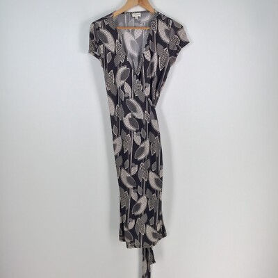 Phase Eight womens wrap dress size 10 grey geometric short