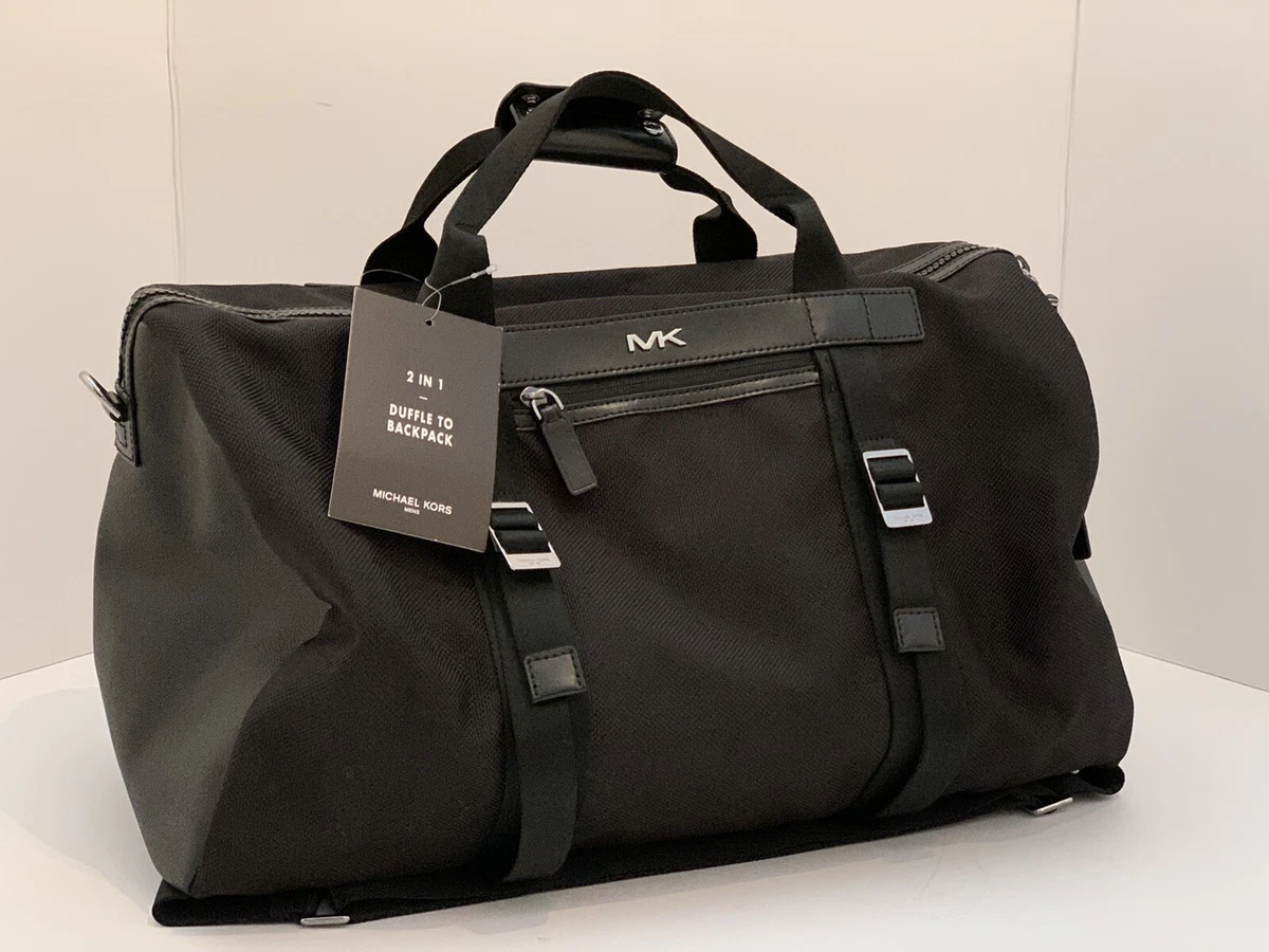 Michael Kors Sport Weekender Black Leather Travel Bag Duffle* | eBay