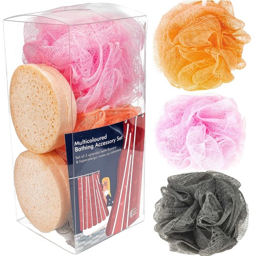 Facial & Body Care Set – Reusable Makeup Pads + Large Bath Sponges Loofah 7 Pack - Picture 14 of 15