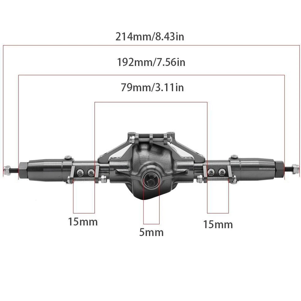 CNC Aluminum Alloy Front & Rear Axle for 1/10 RC Crawler Car Axial SCX10 Upgrade - Image 4 of 4