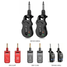 LEKATO Wireless Guitar Transmitter Receiver Bass 2.4Ghz/5.8GHz UHF 4 Channels