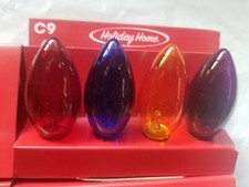 2 4 Packs MULTI COLOR Transparent C-9 Light Bulbs 7W Holiday Christmas Night