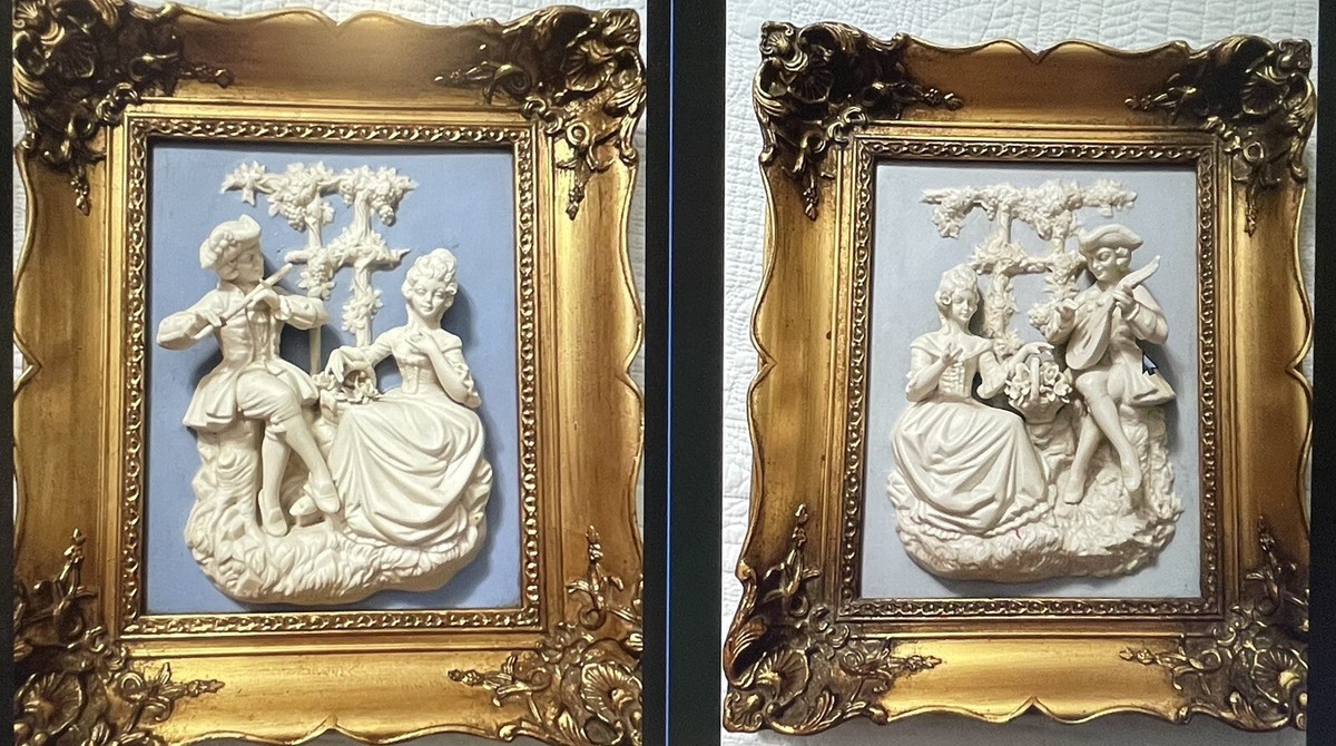 Pair - Vintage ALT Meissen ART ROCOCO STYLE PORCELAIN Figurines