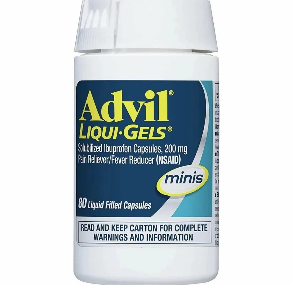 Новый Advil жидкие гели мини обезболивающее и лихорадка уменьшение капсулы 200 мг 80ct - Изображение 4 из 4