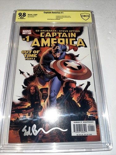 Captain America (2005) # 1 (CBCS 9.8 WP) Verified Signature Ed Brubaker