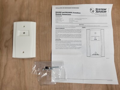 System Sensor RA100Z Remote Indicator for Fire Alarms, Wall mt., White