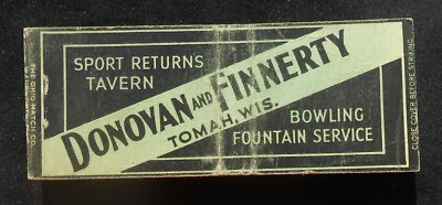 1930s? Full Length Donovan and Finnerty Sports Tavern Bowling Tomah WI Monroe Co