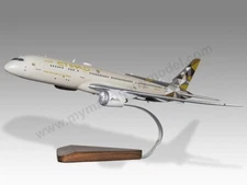 Boeing 787-9 Etihad Desk Wood Airplane New Model Large Scale 1/144