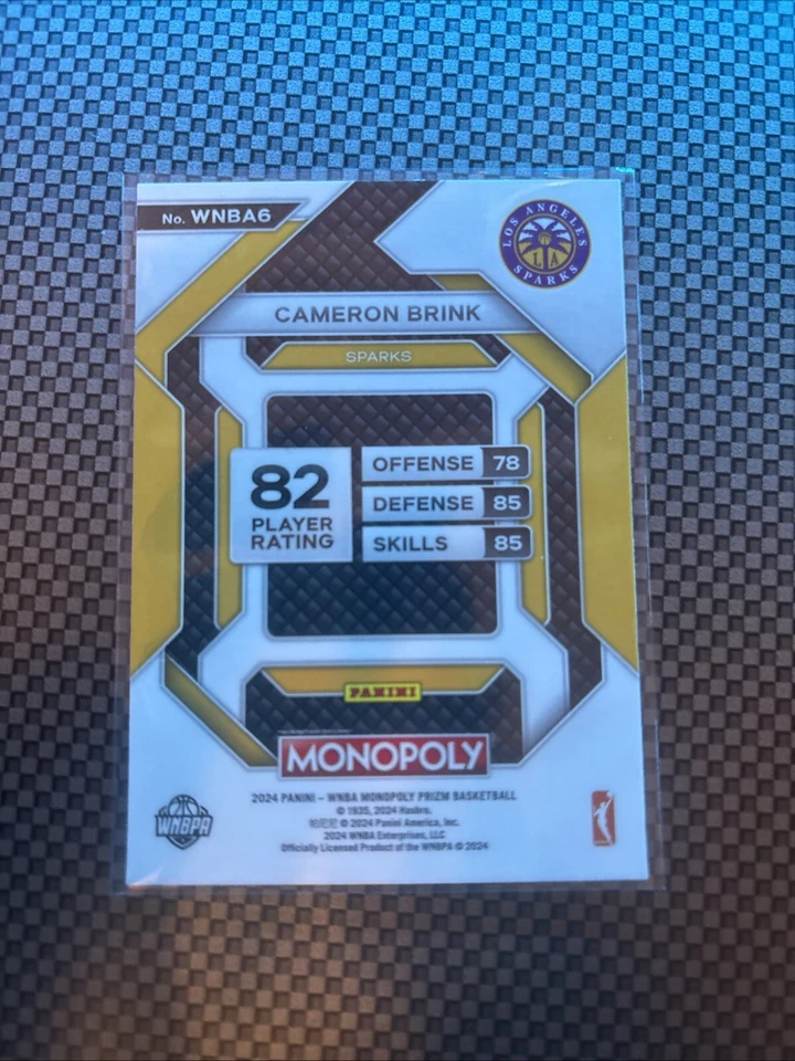 Cameron Brink 2024 Panini Prizm Monopoly Rookie Card Insert Spark #WNBA6 - Image 2 of 2