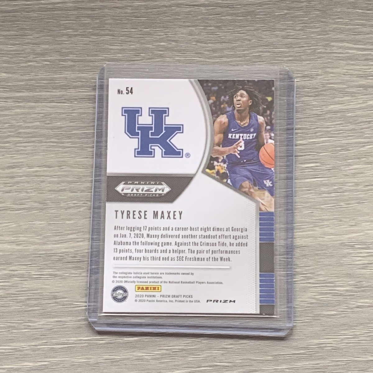 Tyrese Maxey 20-21 Prizm Draft Picks Silver Kentucky 76ers