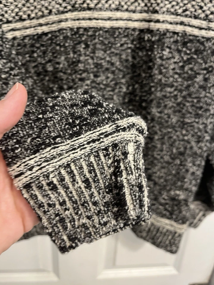 Suéter masculino vintage anos 90 Henry Grethel geométrico 3D grande pescoço falso professor - Imagem 3 de 4