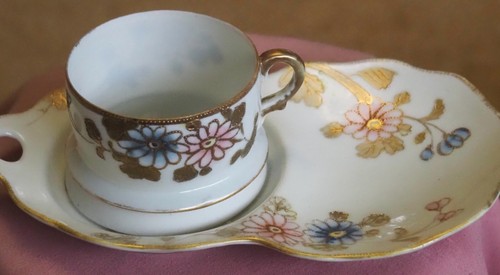 Antique Nagoya Nippon Hand Painted Cup and Under Plate. Asian Decor. - Picture 15 of 17