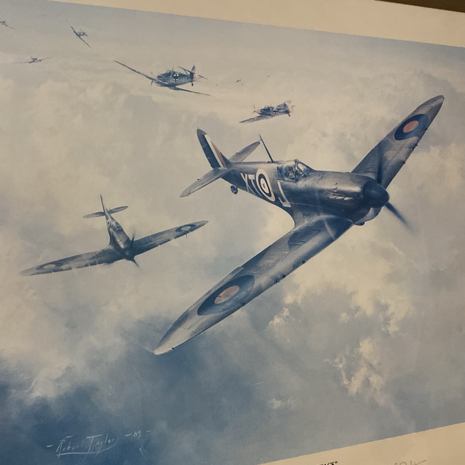 Robert Taylor Print Head On Attack Battle Of Britain Aces Collection Certified.