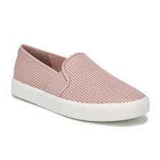 VINCE Pink Blair Perforated Soft Leather Slip On Sneakers Size 6.5